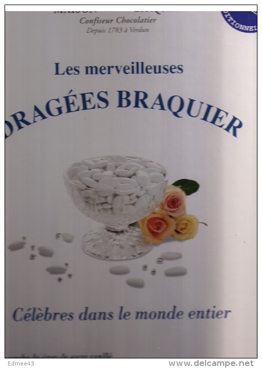 Très Beau Présentoir Pour Comptoir Confiserie : Dragées BRAQUIER, Verdun (Meuse) - Paperboard Signs