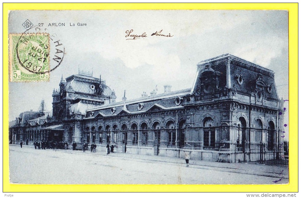 * Arlon - Aarlen (Luxembourg - La Wallonie) * (SBP, Nr 27) La Gare, Railway Station, Bahnhof, Belle Animation, Rare, CPA - Arlon