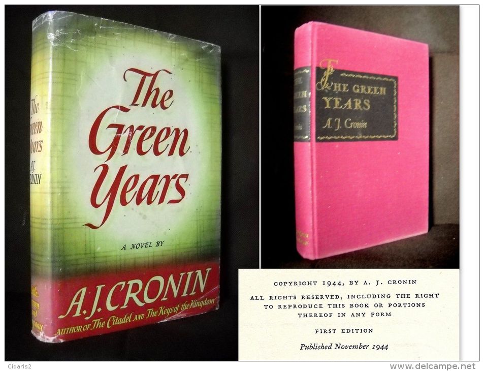 "The GREEN YEARS" By  A. J. CRONIN 1st Edition LITTLE BROWN & Co Edition Originale 1944 + Jacket ! - Altri & Non Classificati