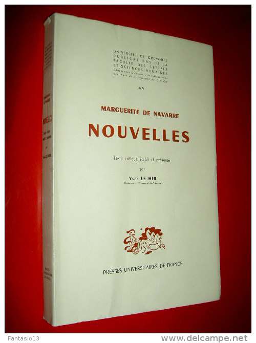 " NOUVELLES " Marguerite De NAVARRE Texte Critique établi Et Présenté Par Yves LE HIR  1967 - Autres & Non Classés