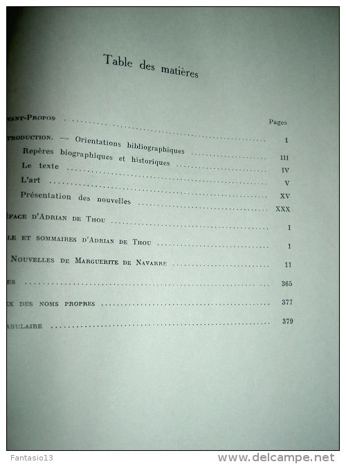 " NOUVELLES " Marguerite De NAVARRE Texte Critique établi Et Présenté Par Yves LE HIR  1967 - Autres & Non Classés