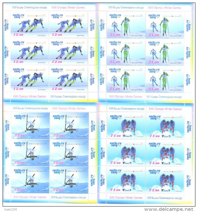 2014. Kyrgyzstan, Winter Olympic Games Sochi'2014, 4 Sheetlets Perforated, Mint/** - Kirghizistan