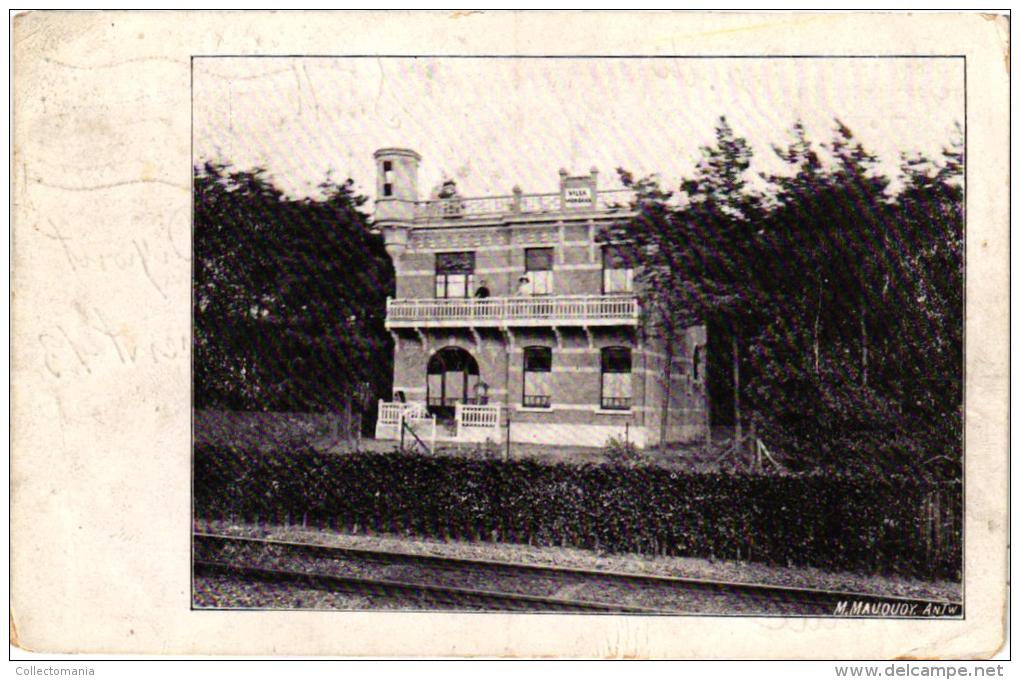 7 mooie oude grote villas Kapellen  rond 1900  Villa Gladiola Bunderhof  Rubensheide Hôtel cappellenbosch  Villa Morgane