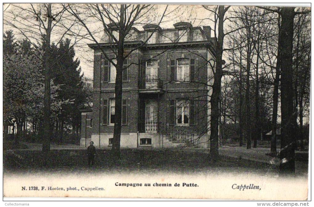 7 mooie oude grote villas Kapellen  rond 1900  Villa Gladiola Bunderhof  Rubensheide Hôtel cappellenbosch  Villa Morgane