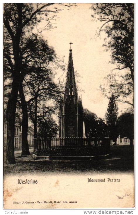 Westerloo Lot 4 CPA Lindeboom  Monument Peeters  '06     Markt    Molenhoef     Aschberg - Westerlo