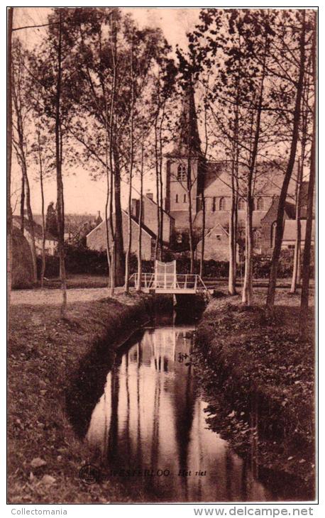 Westerloo Lot 5CPA   Smissenhoek  '26  Het Riet  Lindeboom  Marlybrug  Kasteel De Merode '21 - Westerlo