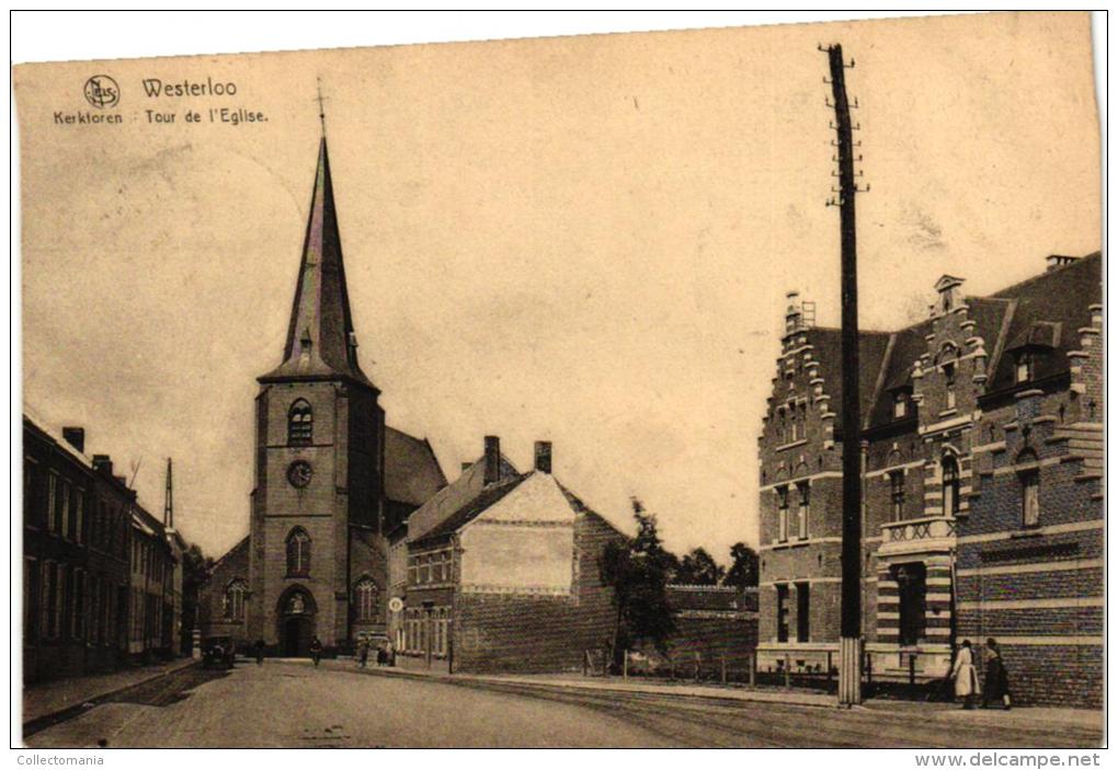 Westerloo Lot 5 CPA  Hoeve Qualbeek Het Hof  '22 Kerk  '25  Kasteel '03Nels 104n°1  Hotel Geerts - Westerlo