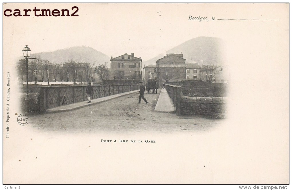 BESSEGES PONT ET RUE DE LA GARE 30 GARD 1900 - Bessèges