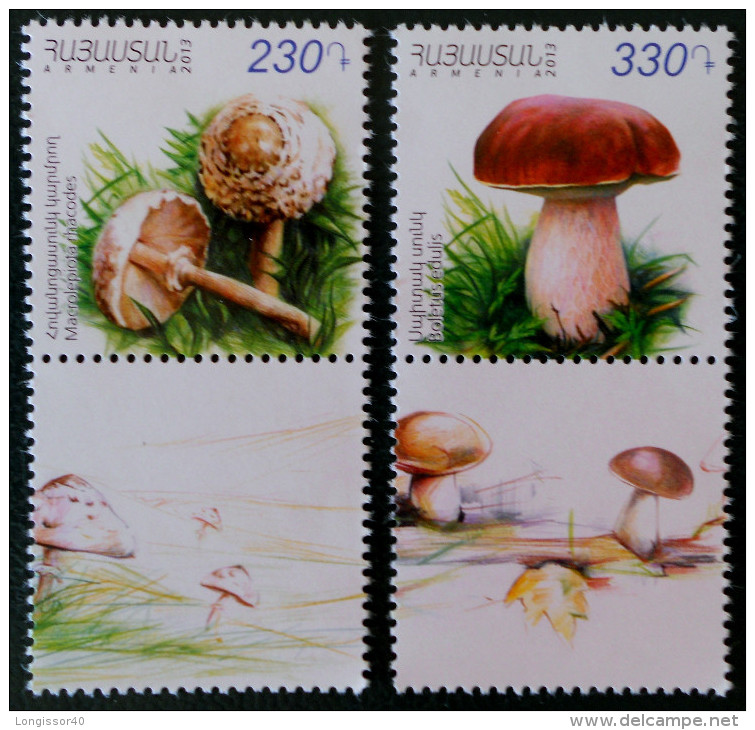 CHAMPIGNONS 2014 - NEUFS ** - YT 742/43 - MI 853/54 - BAS DE FEUILLES - Armenia