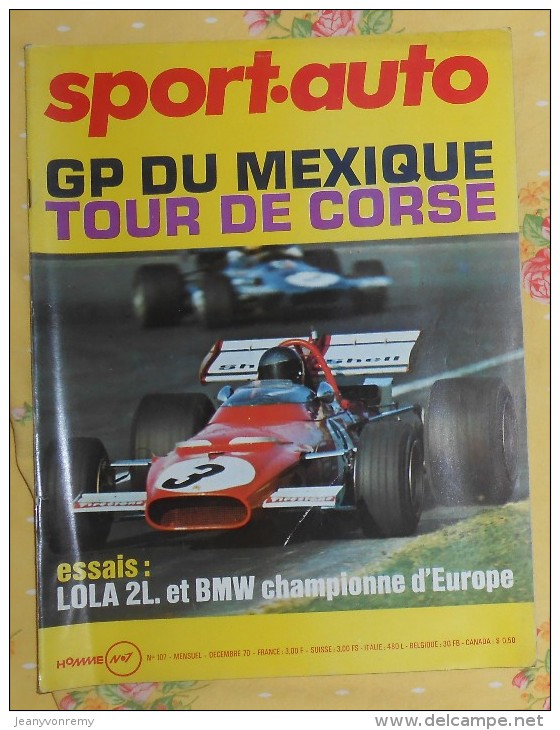 SPORT AUTO. N°107. DÉCEMBRE 1970. G P DU MEXIQUE. TOUR DE CORSE. - Sport