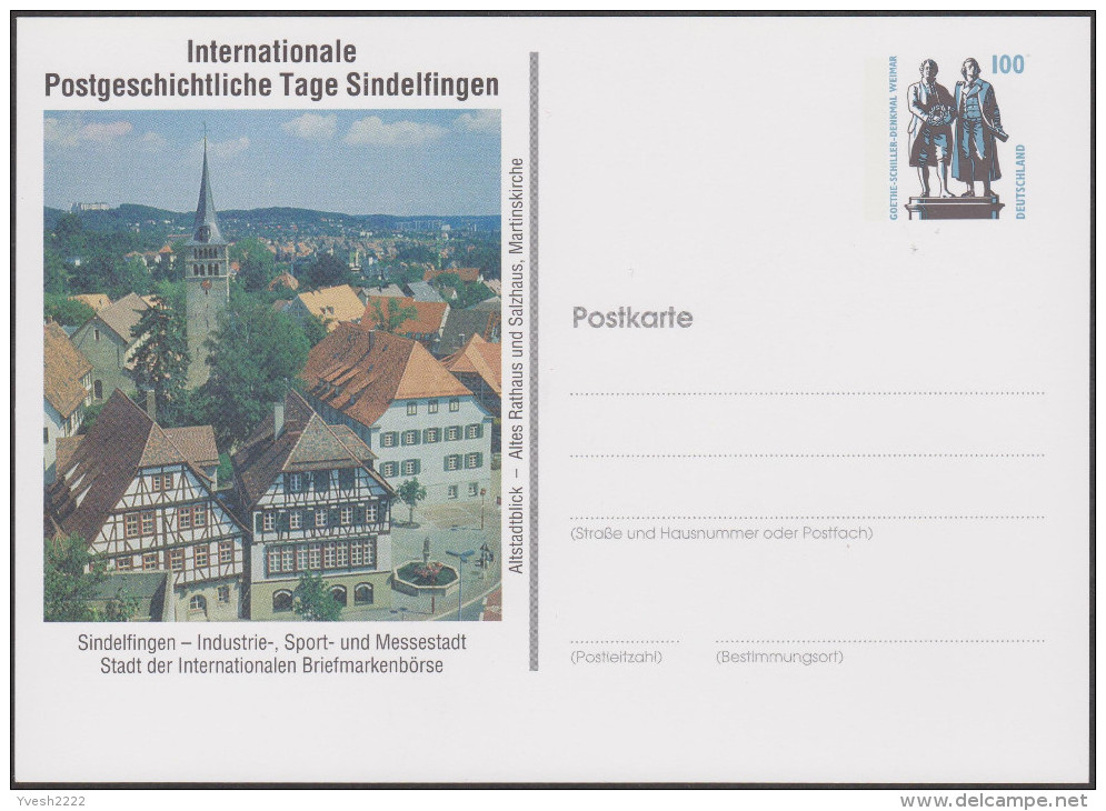 Allemagne 1997. Privatganzsache, Entier Postal Timbré Sur Commande. Sindelfingen, Maisons à Colombage - Cartes Postales Privées - Neuves