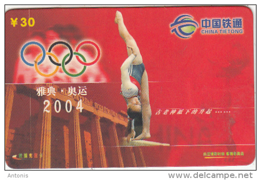 CHINA - Athens 2004 Olympics, China Tietong Prepaid Card Y50, Exp.date 31/12/06, Used - Olympische Spiele