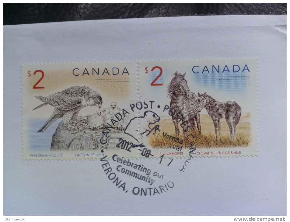 2005+ Canada - Genuinely Postally Used - High Value Falcon & Horse Se-tenant Pair From M/s - Covers & Documents