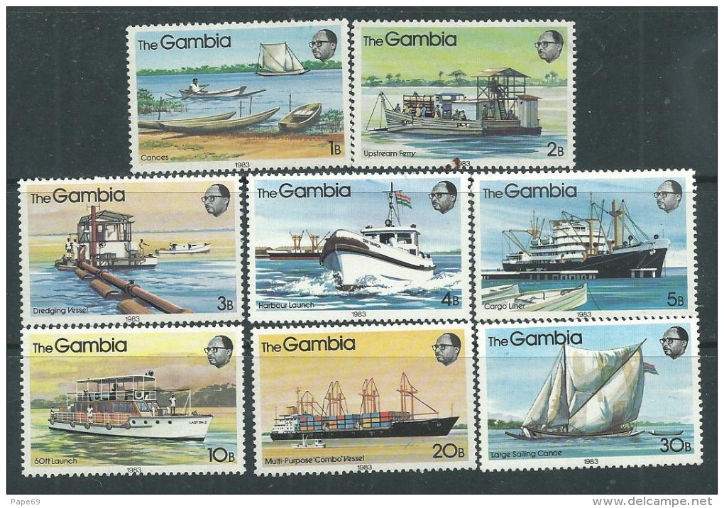 Gambie N° 464 / 76 XX Série Courante : Bateaux, Les 16 Valeurs Sans Charnière, TB - Gambia (1965-...)