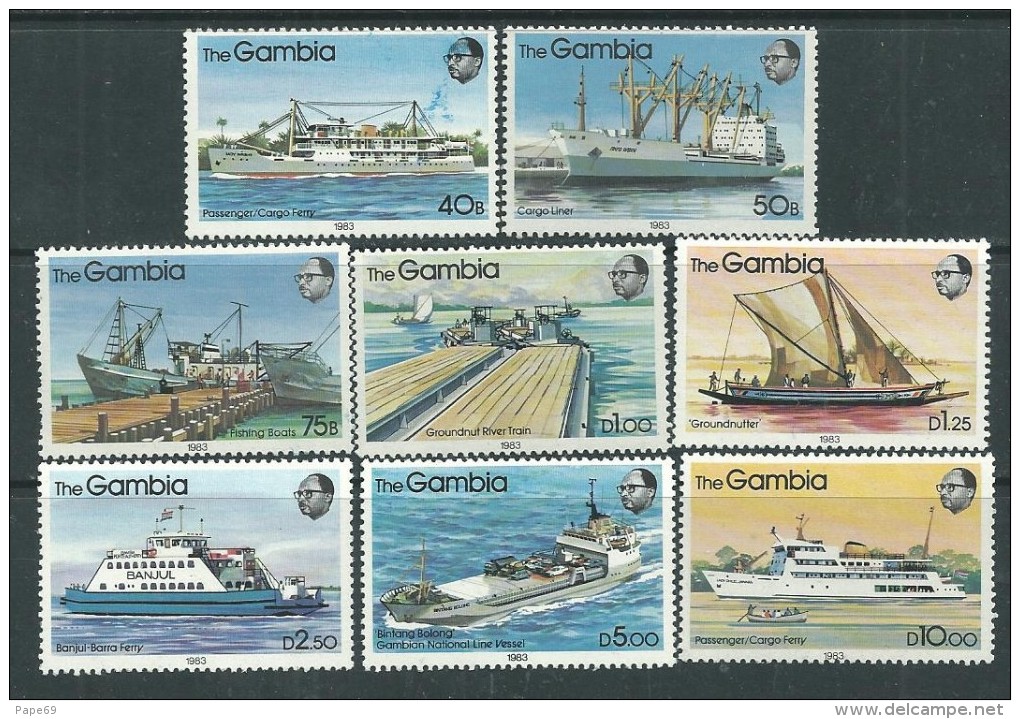 Gambie N° 464 / 76 XX Série Courante : Bateaux, Les 16 Valeurs Sans Charnière, TB - Gambia (1965-...)