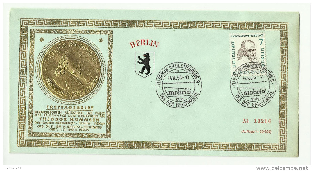 Allemagne Enveloppe De 1958 Tirage Limité - Briefe U. Dokumente