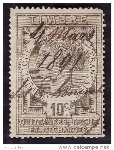 Timbre Fiscal 1891 - Quittances  Reçus Et Décharges  N°  6 - Oblitéré - Autres & Non Classés