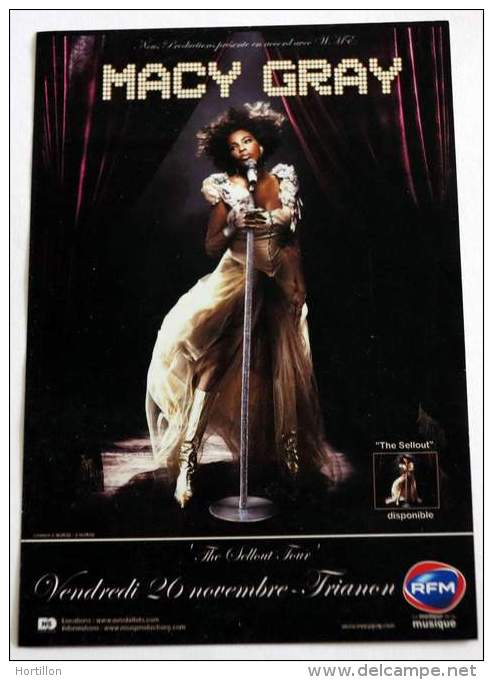 Flyer MACY GRAY Concert FRANCE Paris Trianon 20/11/2010 * Not A Ticket - Affiches & Posters