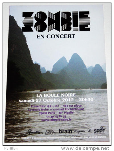 Rare Flyer ZOMBIE Paris Boule Noire 27/10/2012 * EX ! * Not A Ticket - Manifesti & Poster