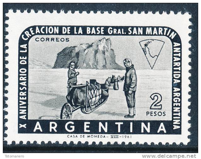 ARGENTINA ANTARTIDA 1961 10th Anniversary Base "General San Martin"** - Bases Antarctiques