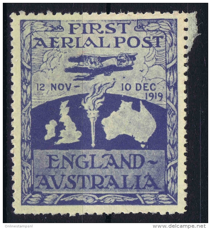 Australia First Aerial Post Label 1920 MH/* Most Likely To Be A Forgery - Ongebruikt
