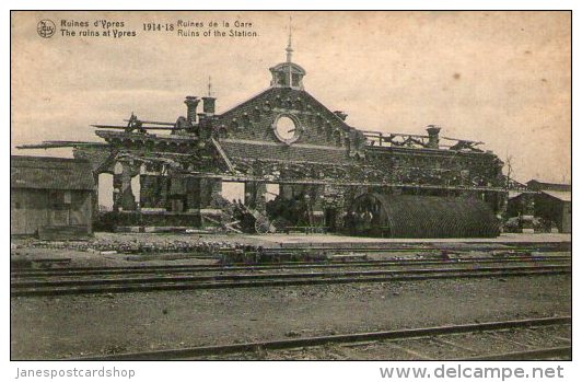 THE RUINS OF YPRES/LEPER RAILWAY STATION - WW1 - BELGIUM - Other & Unclassified