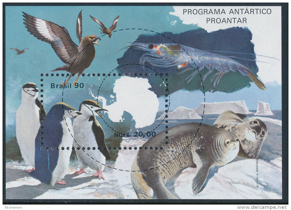 BRAZIL/Brasil 1990 Antarctic Program "PROANTAR" Souvenir Sheet** - Onderzoeksstations