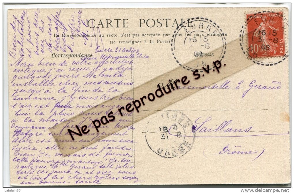 - 112 - EURRE - ( Drôme ), Le Vieux Château, , à Dest De Mlle Giraud, écrite En 1908, TBE, Scans.e - Autres & Non Classés