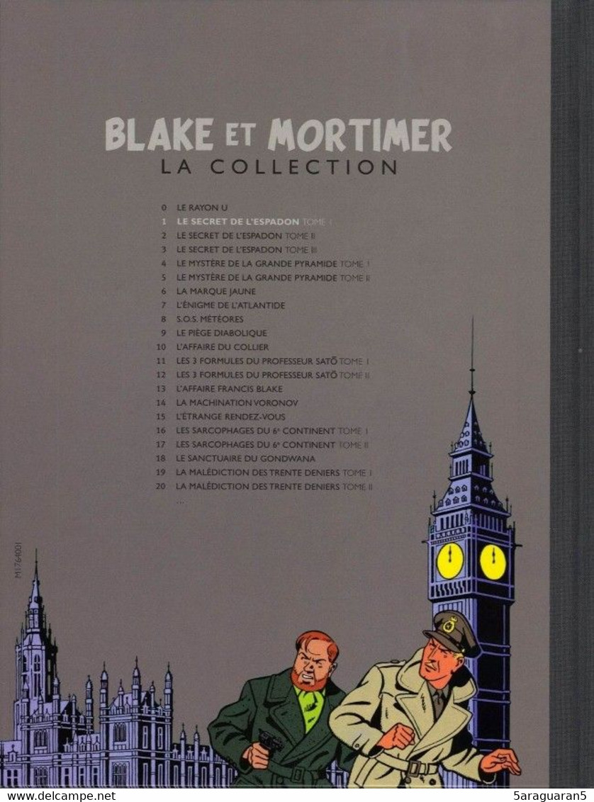 BD BLAKE ET MORTIMER - 1 - Le Secret De L'espadon - Collection Hachette 2012 - Blake Et Mortimer