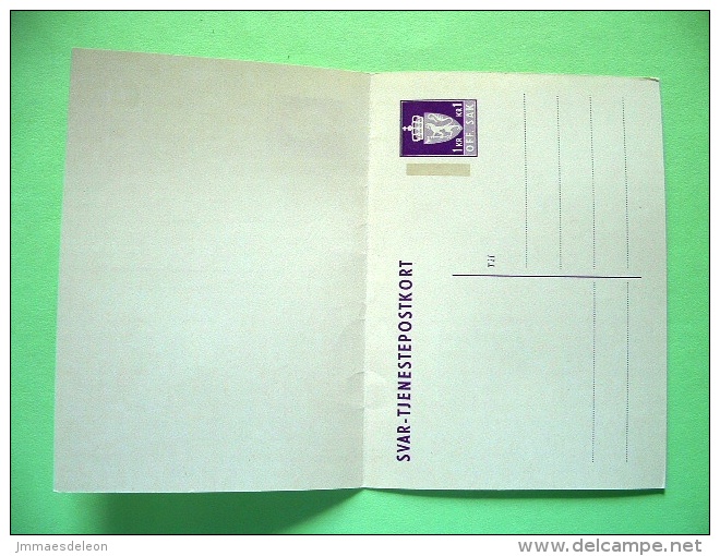Norway 1980 Unused Pre Paid Postcard With Answer - Arms Lion - Covers & Documents