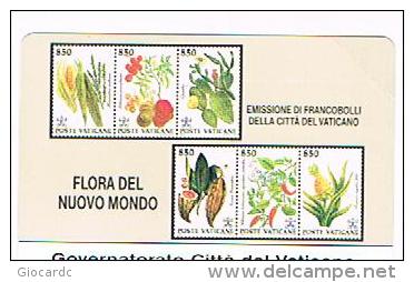 VATICANO (VATICAN) - C&C  6002 - FLORA DEL NUOVO MONDO - SCHEDA N.2 (NUOVA) - RIF. CP - Francobolli & Monete