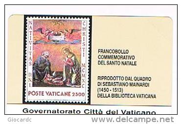 VATICANO (VATICAN) - C&C  6003 - NATALE - SCHEDA N.3 (NUOVA) - RIF. CP - Timbres & Monnaies