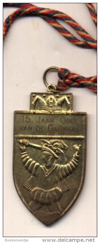 Oostende - 15 Jaar Orde Van De Garnaal - Plaquette In Verguld Metaal - Carnaval