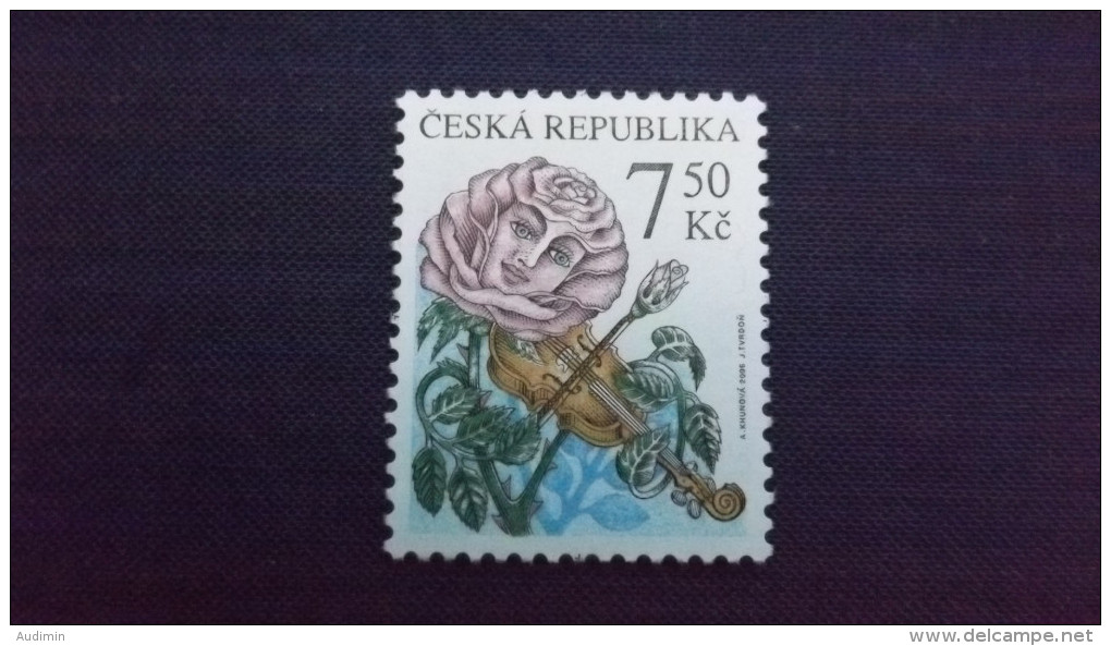 Tschechische Republik, Tschechien 471, **/mnh, Grußmarke: Rose Spielt Geige - Nuevos