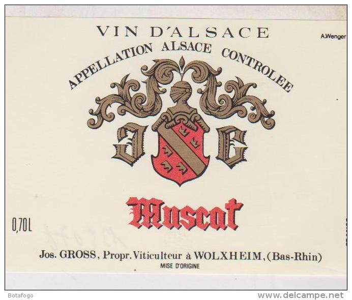 ETIQUETTE  MUSCAT D ALSACE, JOS. GROSS - Vin De Pays D'Oc