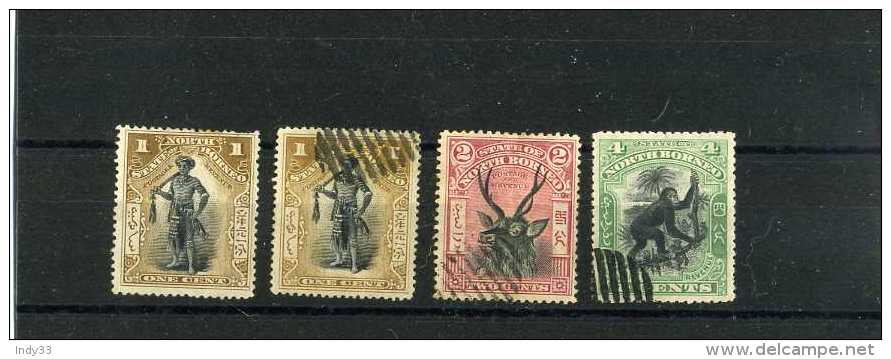 - GRANDE BRETAGNE COLONIES . BORNEO DU NORD . TIMBRES DE 1897/1900 OBLITERES . - Bornéo Du Nord (...-1963)