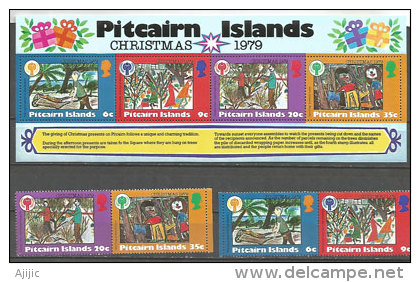 Scènes De Noël à L´île Pitcairn,Océan Pacifique, Vues Par Des Enfants. Un BF + La Série Neuve **.  Côte 8.00 € - Christmas