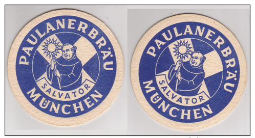 Paulaner Salvator , Paulanerbraeu - Thomasbraeu - Weisse Schrift - Beer Mats