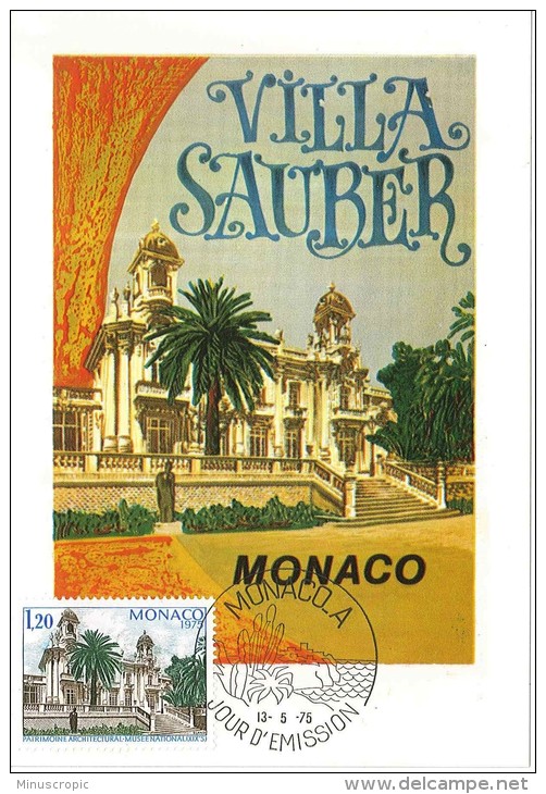 CM Monaco - Année Européenne Du Patrimoine Architectural - Villa Sauber - 1975 - Maximumkaarten