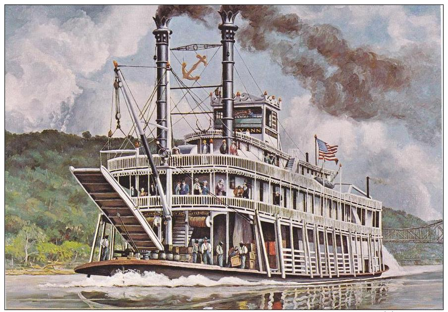 Artist Drawn Paddle Steamer Betsy Ann Shipping Postcard (S11854) - Paquebots