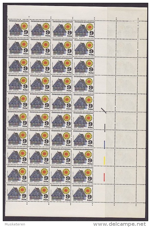 Czeckoslovakia 1971 Mi. 1991 X     9 Kc Alte Bauwerk Fachwerkhaus Full Sheet Of 100 Stamps MNH** Cote : 200 € (2 Scans) - Ungebraucht