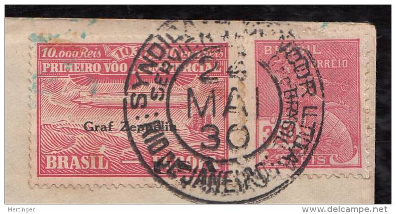 Brasil Brazil 1930 Zeppelin Mi# 5 Commercial Cover To USA CICAGO Latin School For Girls - Airmail (Private Companies)