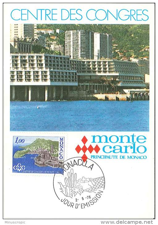 CM Monaco - Centre Des Congrès - 1978 - Cartes-Maximum (CM)