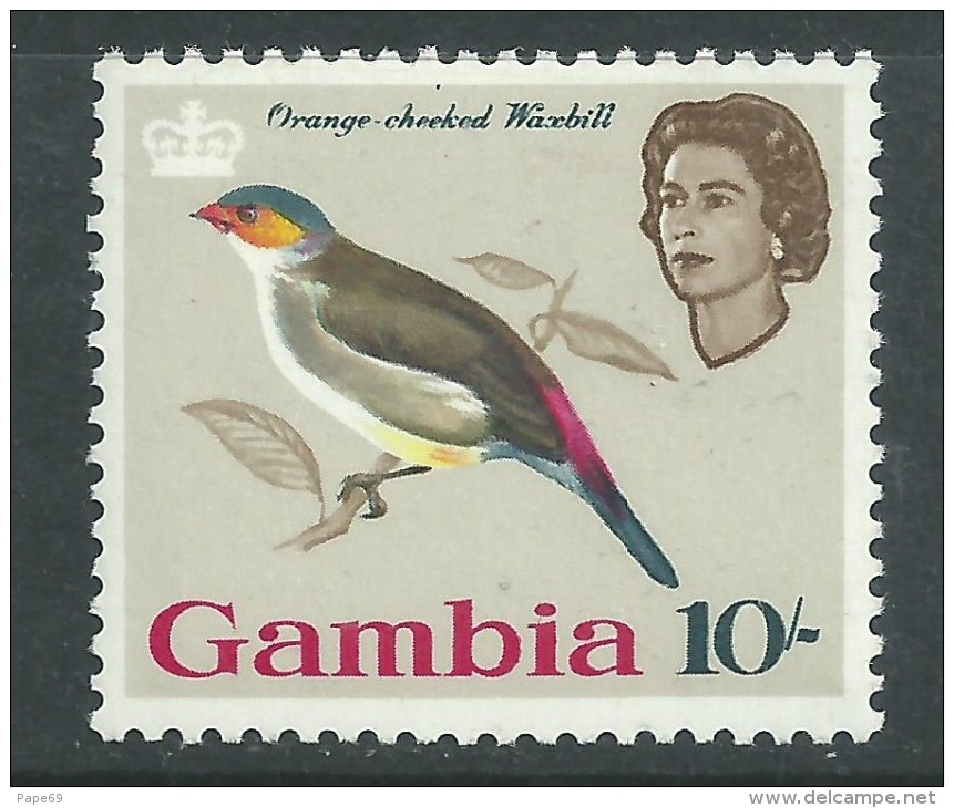 Gambie N° 179 X Série Courante : Oiseaux, 10 S. Etourneau Trace De Charnière Sinon TB - Gambia (...-1964)