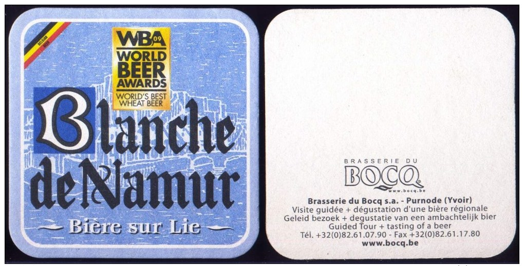 Sous-bock – Sottobicchieri – Beer Coaster - BLANCHE DE NAMUR - Bière Sur Lie - - Sous-bocks