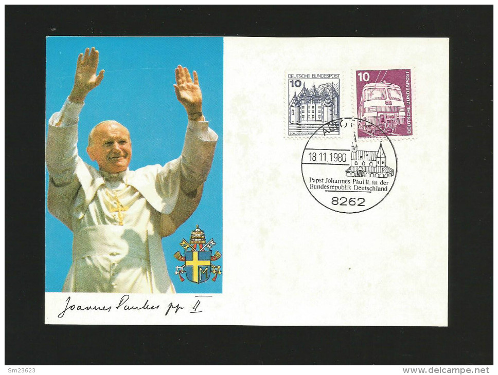 Altötting 1980  (N54)  , Begegnung Mit Papst Johannes Paul II. In Altötting Mit Sonderstempel -  Siehe 2 Scan - - Altoetting