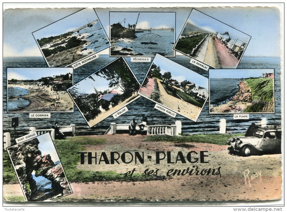 CPSM 44 THARON PLAGE ET SES ENVIRONS 1958  Grand Format 15 X 10,5 - Tharon-Plage