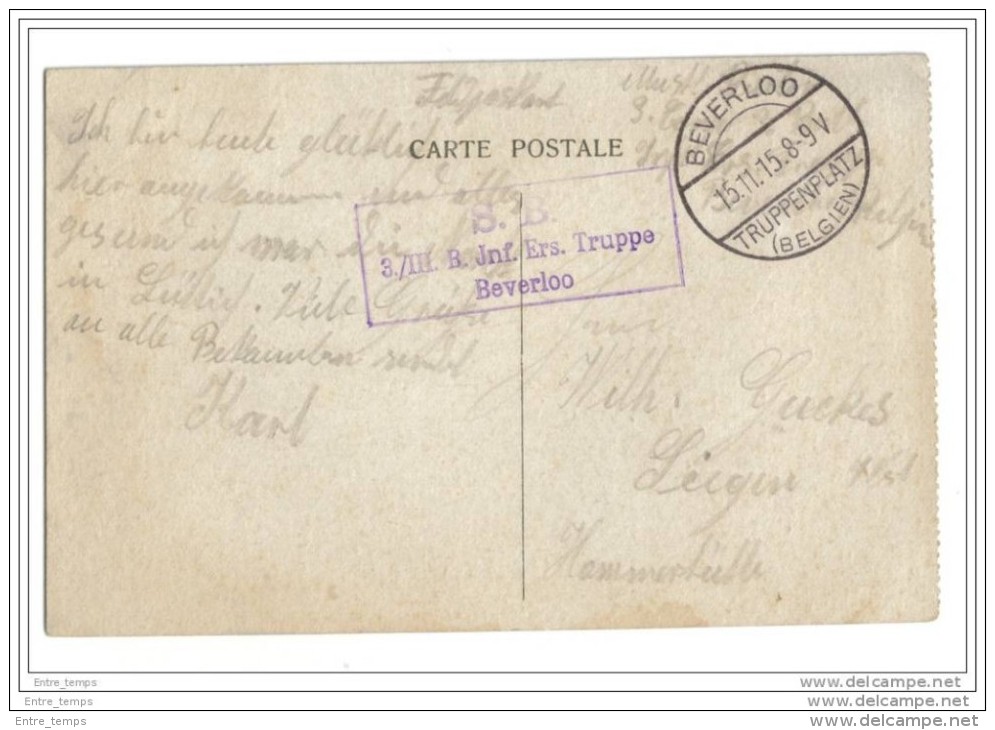 Louvain Cachet Beverloo Truppenplatz 1915 - Colecciones Y Lotes