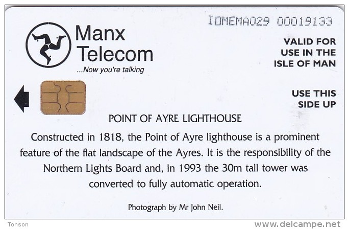 Isle Of Man, MAN 137, 2 £, Point Of Ayre, Lighthouse, 2 Scans . - Faros