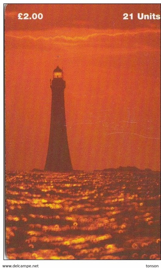 Isle Of Man, MAN 138, 2 £,   Chicken Rock  , Lighthouse, 2 Scans . - Vuurtorens